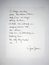 Load image into Gallery viewer, *CUSTOM* Handwritten and Signed Poem or Quote
